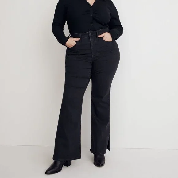 MADEWELL Plus Skinny Flare Jeans in Bellhaven Wash: Slit-Hem Edition Size: 18W - Picture 3 of 11